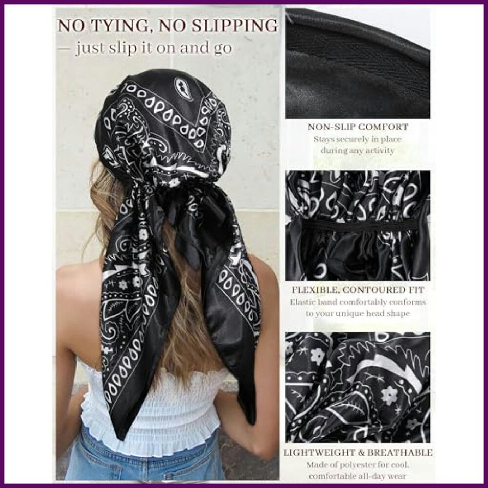 Soft Polyester Head Wrap 2-Pack For Chemo Patient… - image 4